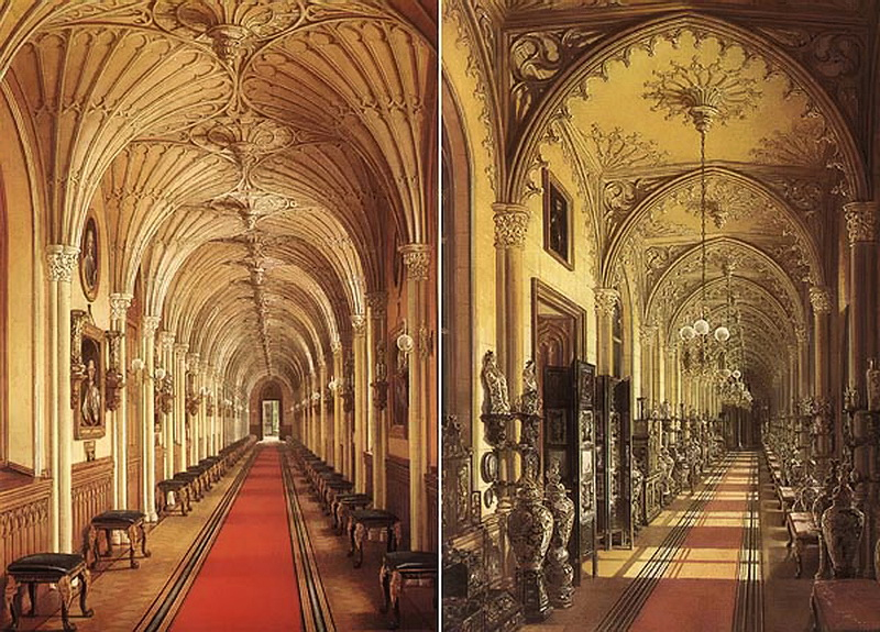 The Gatchina Palace. The Gothic gallery and the gallery.